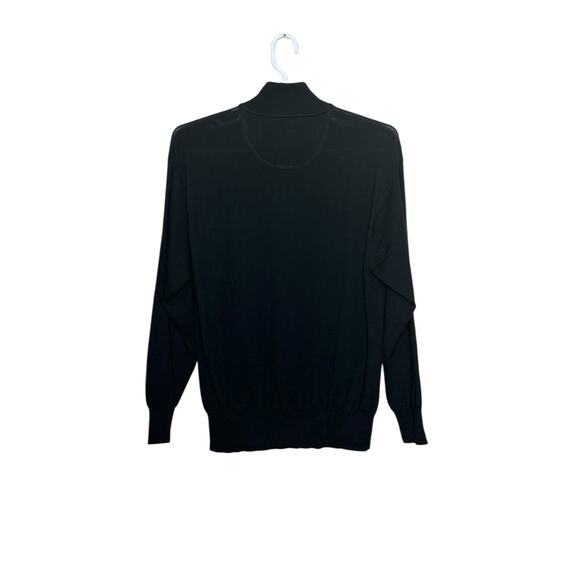 Orvis black wool long sleeves 1/4 Zip Pullover Sweater size Large - Picture 7 of 9